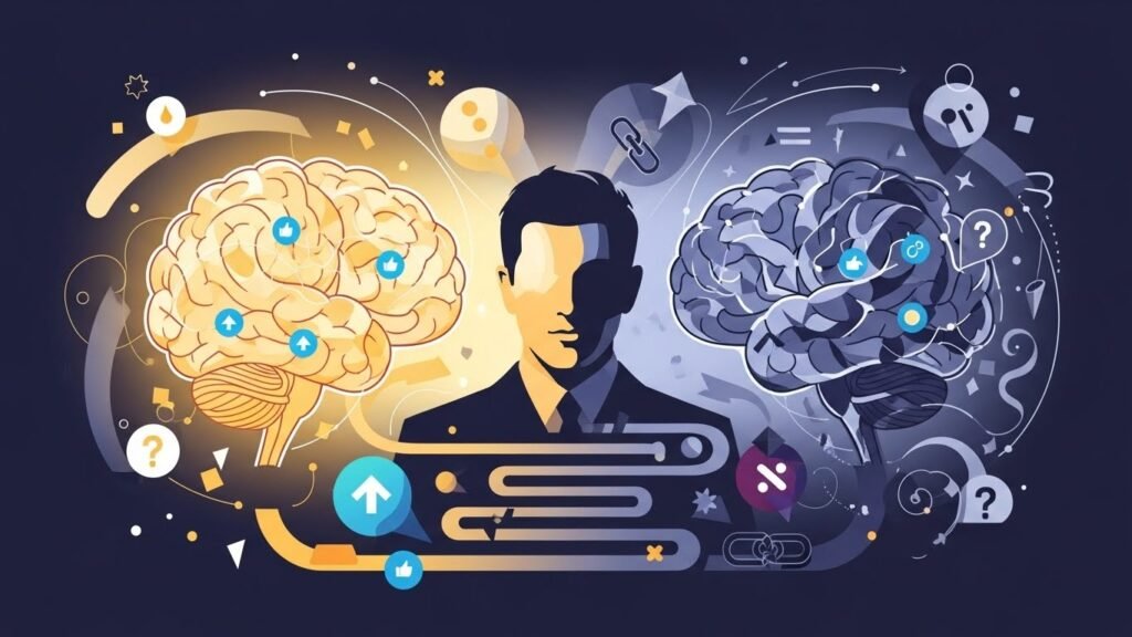 Illustration of dual brain concepts.