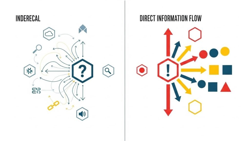 Information flow comparison diagram.