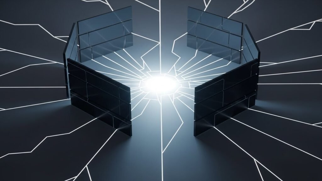 Futuristic design with broken glass effect