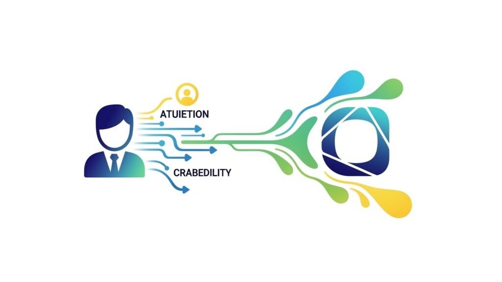 Person receiving attention and credibility