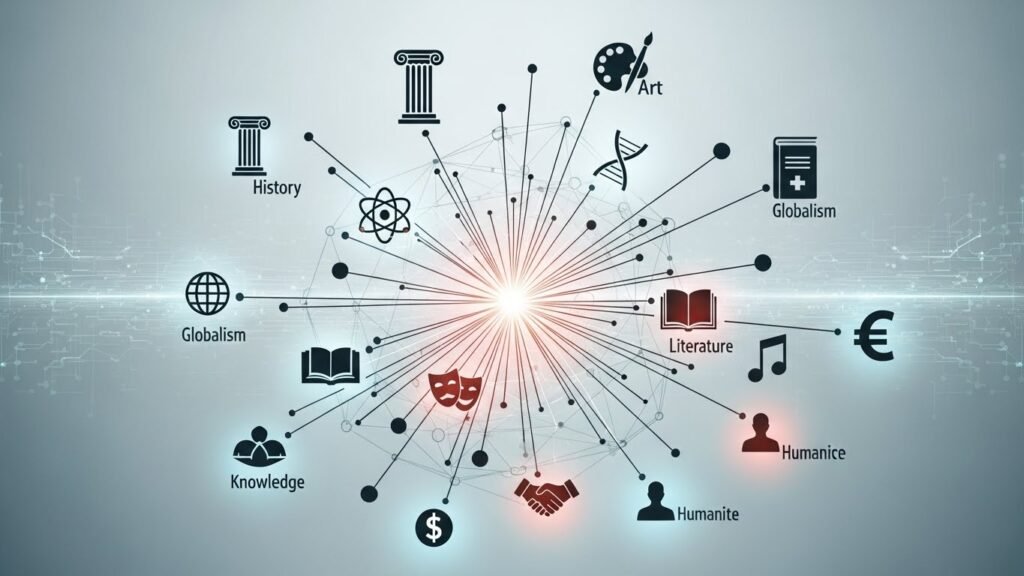 Conceptual illustration showing how ideas spread through society
