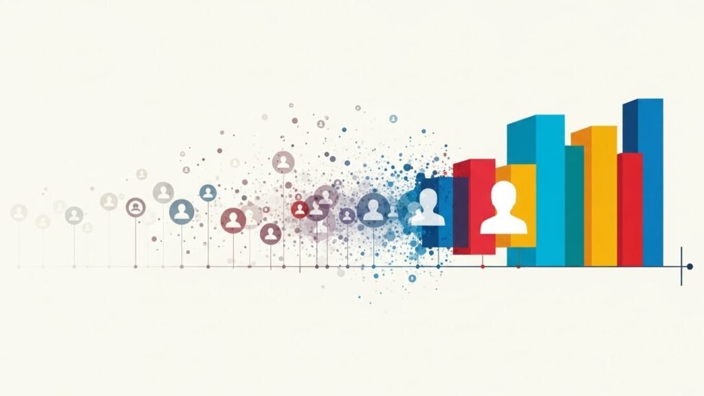 Illustration comparing short-term branding and long-term identity
