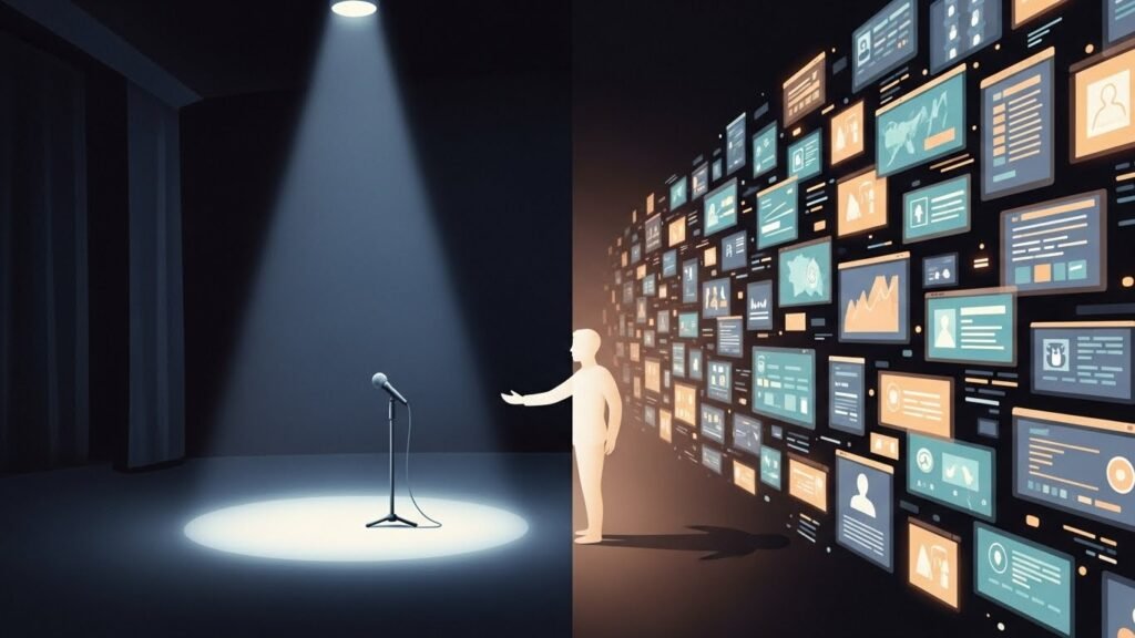 Traditional media exposure compared with continuous social media visibility of celebrities